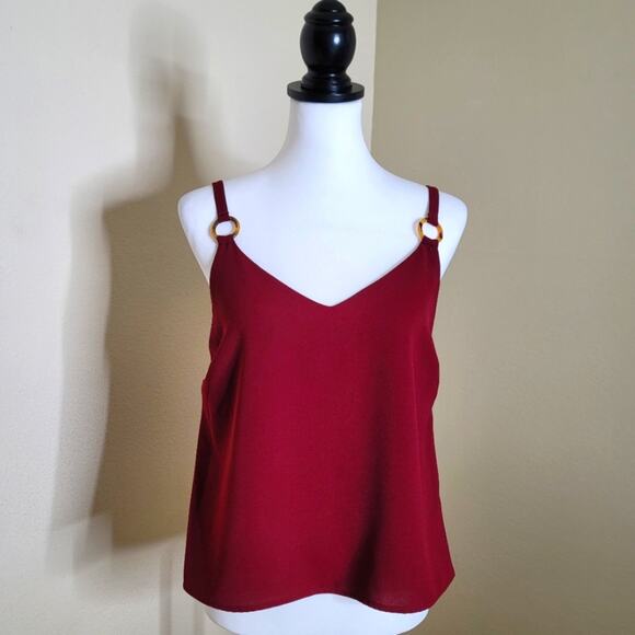 I Joah Flowy Top, Size Medium Wine, Burgundy NEW Camisole Strappy Top - Picture 3 of 11